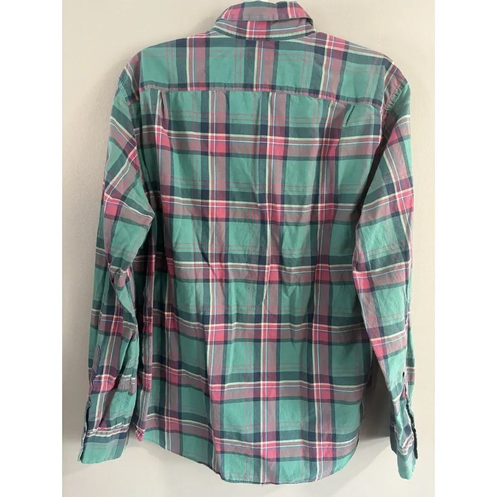 J. Crew Summer‎ Plaid Button Down Shirt Men's Size Large Business Casual